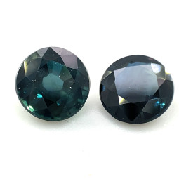 2.41-CT Round Sapphire Matched Pair